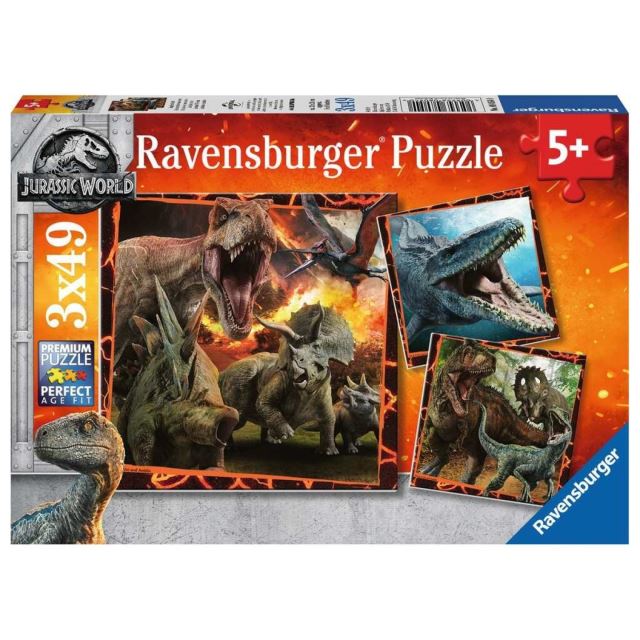 Ravensburger 08054 Puzzle Jurský svět: Zánik říše 3x49 dílků