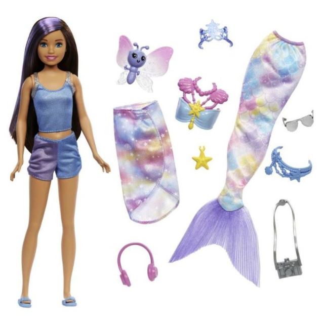 Mattel Barbie Sestřička a kouzelná proměna v mořskou pannu s motýlkem, HHG55