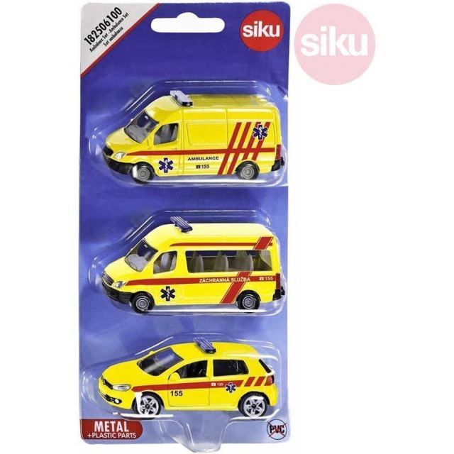 SIKU 1825 Tři auta Ambulance, česká verze
