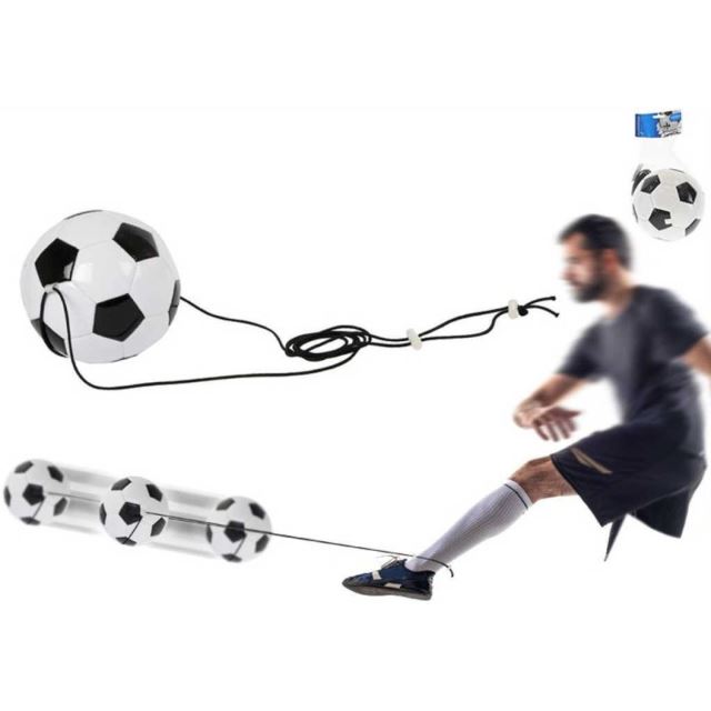 Fotbalový trenažér míč 19cm na pružném laně v síťce