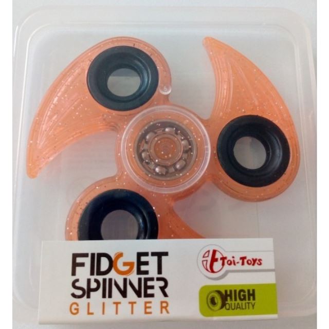Fidget Spinner kov/plast, ALIEN oranžový