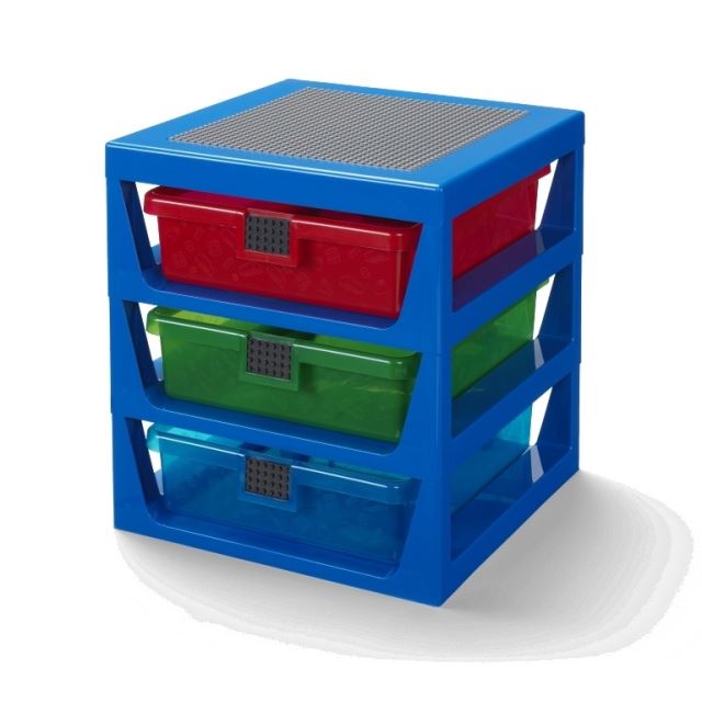 LEGO® organizér s tromi zásuvkami - modrá