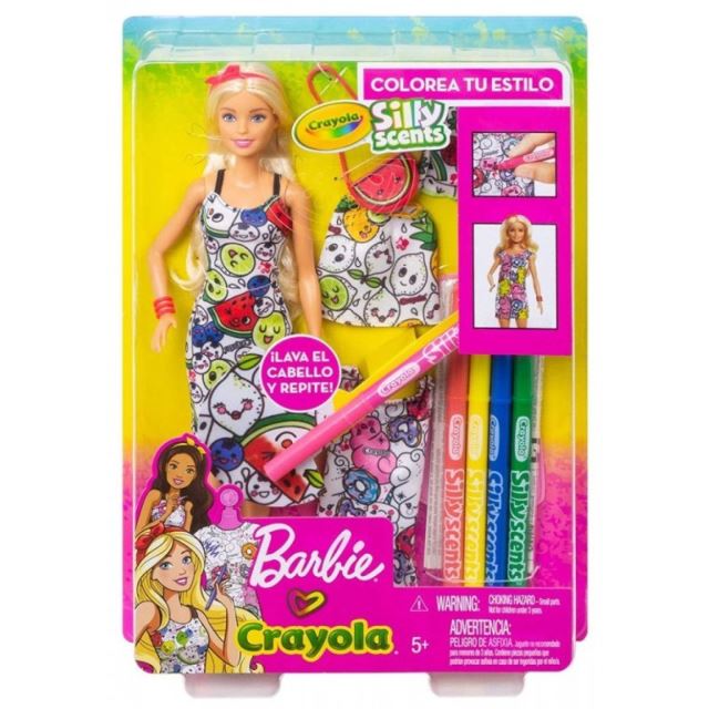 Mattel Barbie Crayola vybarvování šatů s voňavými doplňky, GGT44