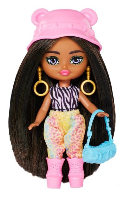 Mattel Barbie® Extra Mini minis! Bábika v ružovom ušatom klobúčiku, HPT57