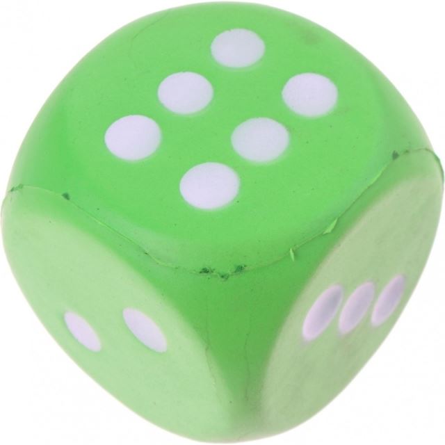 Číselná soft kocka 8 cm, zelená