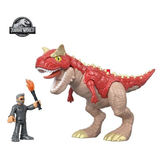 Fisher Price Imaginext CARNOTAURUS a DR. MALCOLM, Mattel GBN16