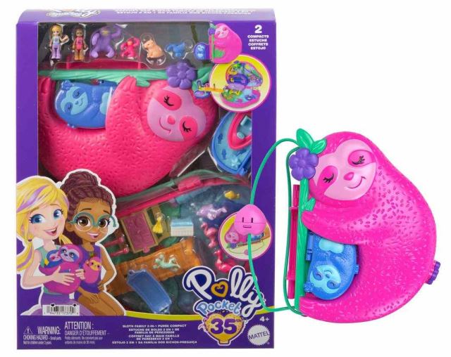 Polly Pocket Pidi pocketková kabelka Rodina leňochov, Mattel HRD40