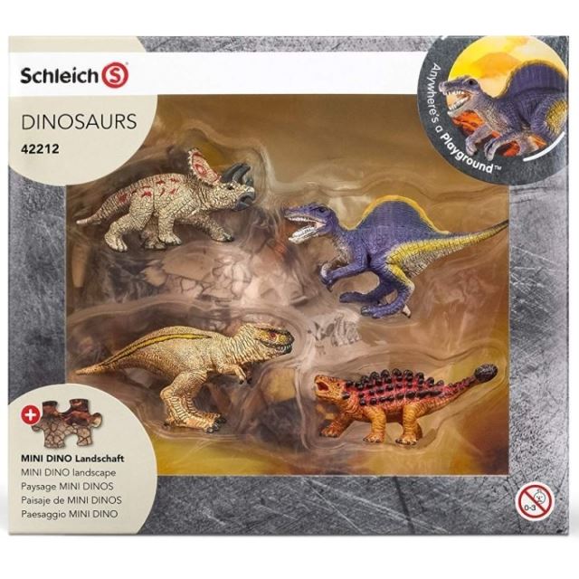 Schleich 42212 Hrací set Mini dinosauři Set 1 + puzzle 24 dílků