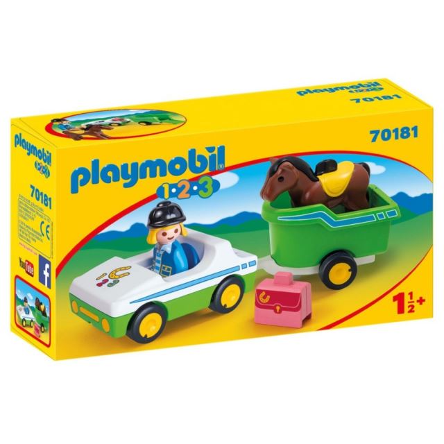 Playmobil 70181 Auto s přívěsem pro koně (1.2.3)