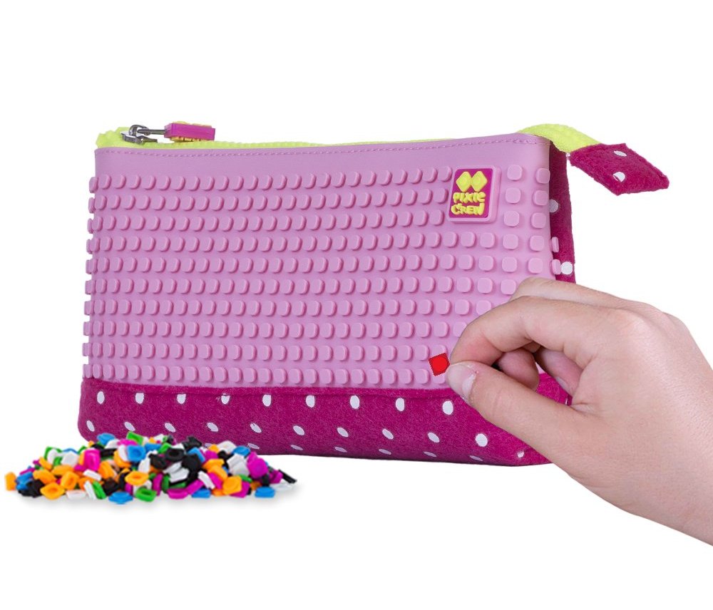 Pixie crew velké pouzdro fuchsiové s bílým puntíkem