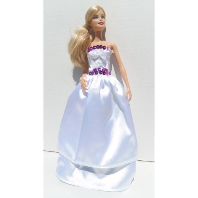 Barbie Svatební šaty s fialovými flitry