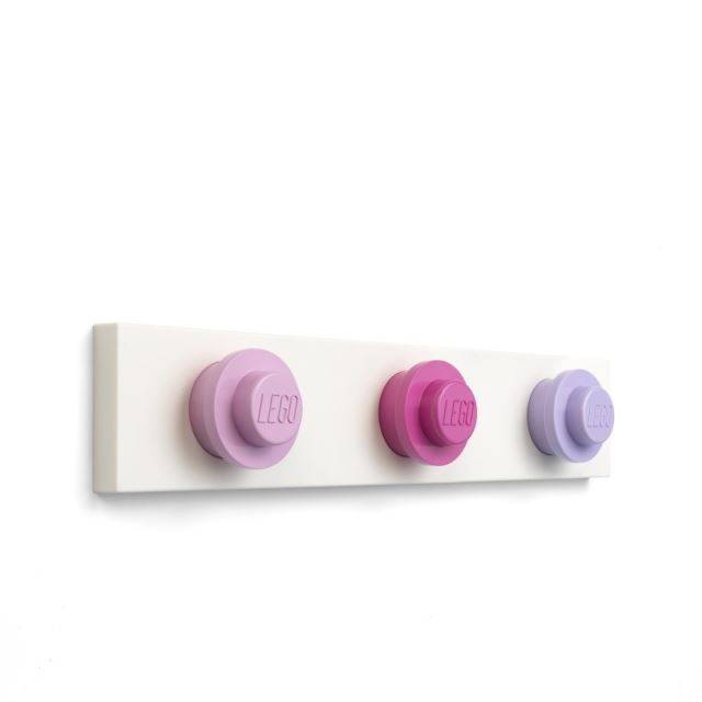 LEGO® Věšák na zeď, 3 ks - růžová, purpurová, fialová