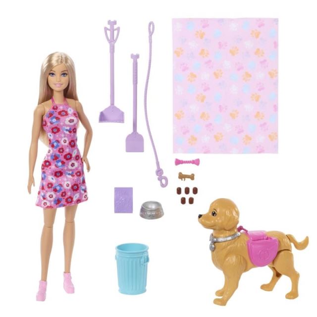 Mattel Barbie® bábika so psíkom na prechádzke, JJB46