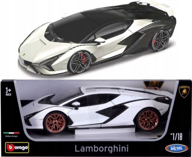 Bburago TOP Lamborghini Sián FKP 37 White/Black, 1:18