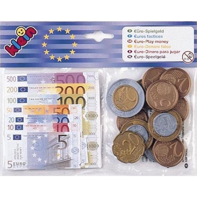 Dětské peníze Euro - bankovky a mince
