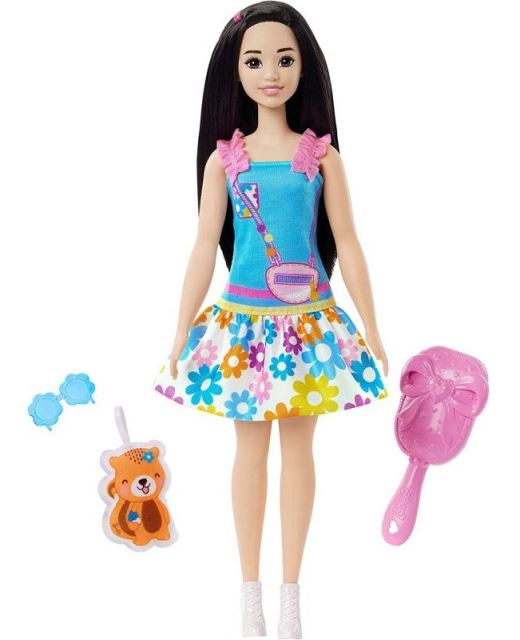 Mattel Barbie® Moja prvá Barbie Čiernovláska s líškou, HLL22