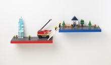 LEGO® polička na vystavenie stavebníc - modrá (4)