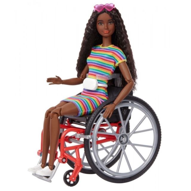 Mattel Barbie na invalidním vozíku černoška, GRB94