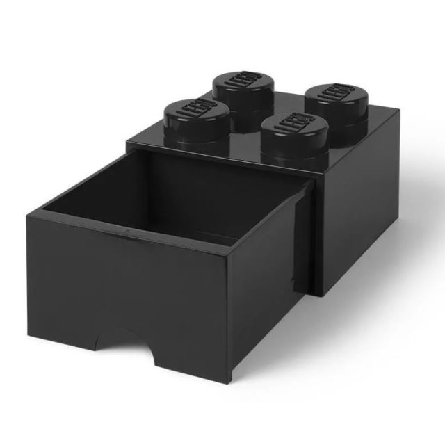LEGO Stolní box 4 se zásuvkou černý