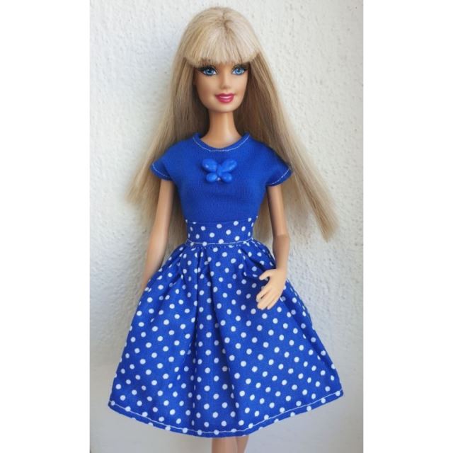 LOVEDOLLS Modrá sukně s puntíky