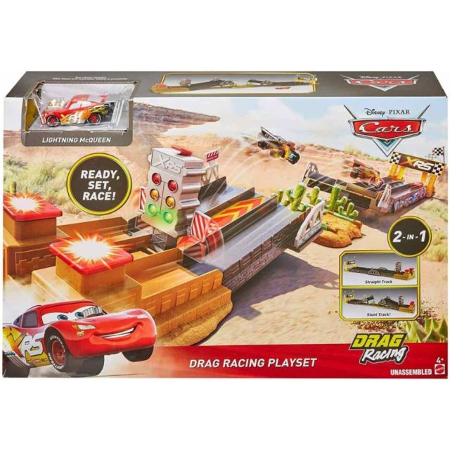 Cars XRS Závod dragsterů herní set, Mattel GFM09