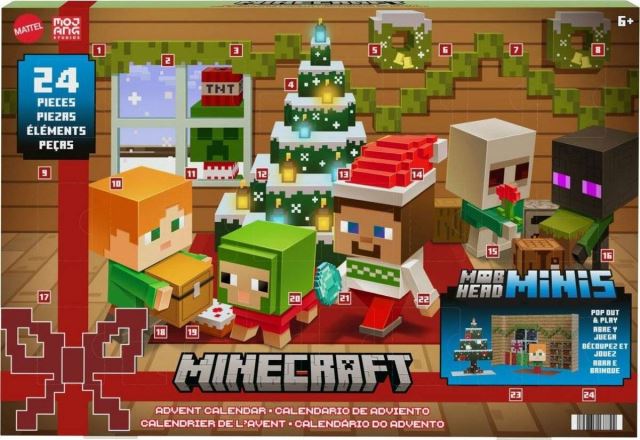 Mattel Minecraft Mini Mob Head Adventní kalendář, HND33