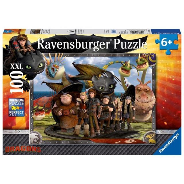 Ravensburger 10549 Puzzle Ako vycvičiť draka 2, 100 dielikov XXL