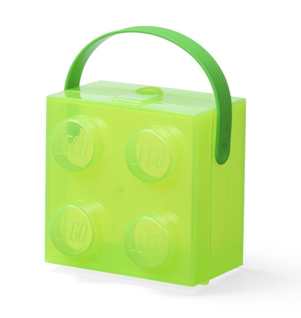 LEGO® Olovrantový box s rukoväťou priesvitná zelená