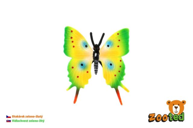 ZOOTED Motýľ tropický Papilio/vidlochvost zeleno-žltý