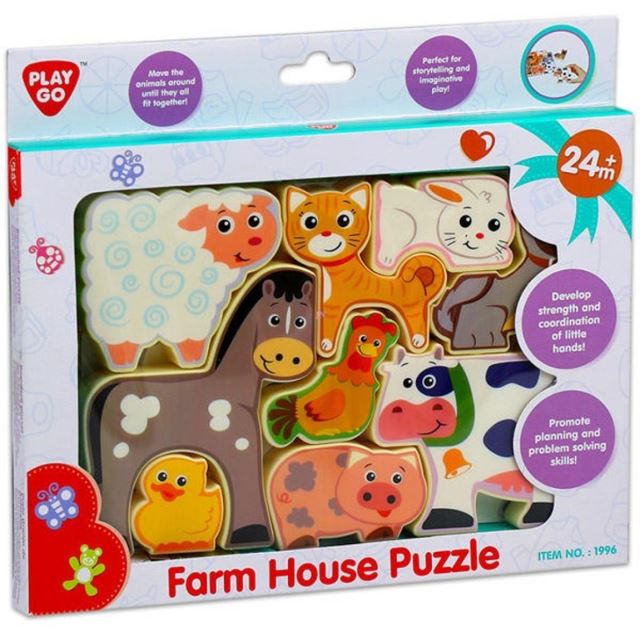 PlayGo 1996 Puzzle/Vkladačka doskové farma
