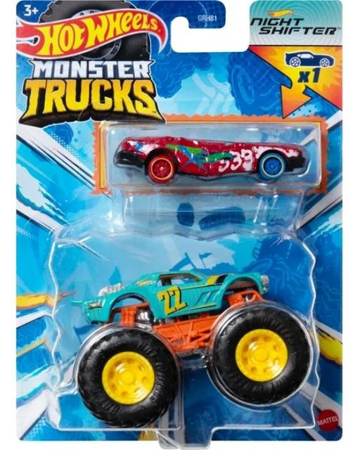 Hot Wheels® Monster Trucks s angličákem NIGHT SHIFTER, Mattel HWN36