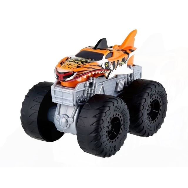 Hot Wheels® Monster Trucks Svítící a rámusící vrak TIGER SHARK, Mattel HDX62