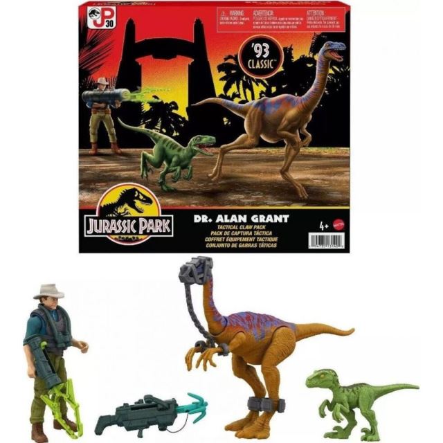 Mattel Jurassic World Alan Grant s dinosaury a doplňky, HMM24