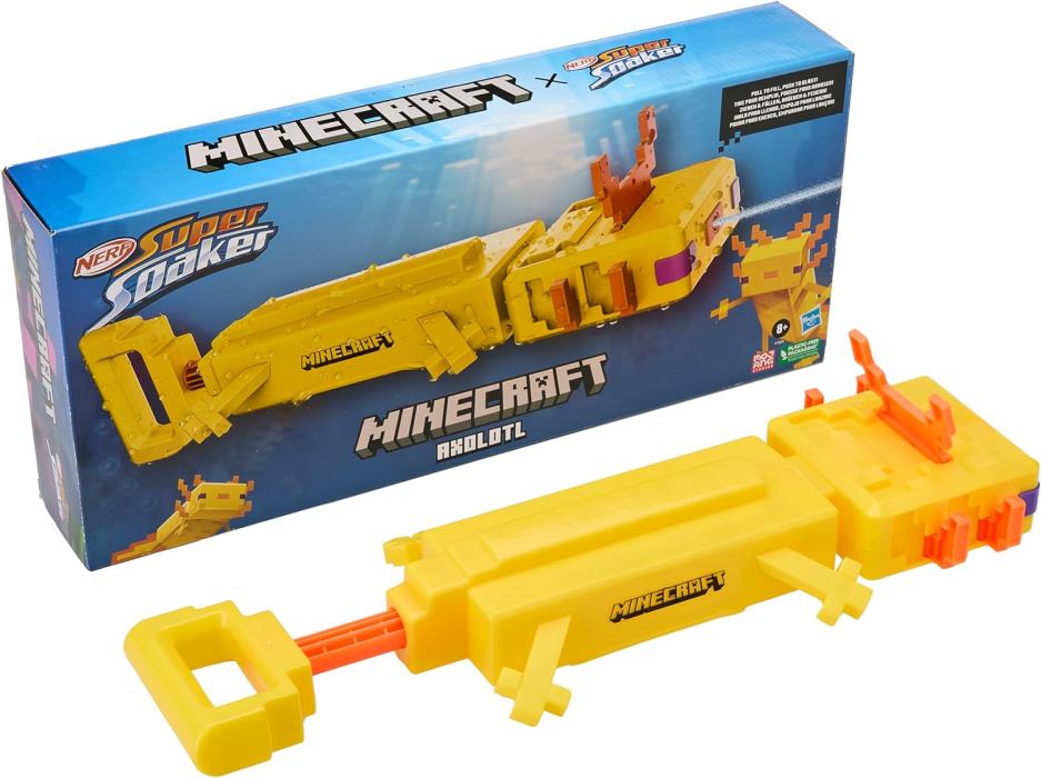 Hasbro nerf supersoaker minecraft mob axolotl