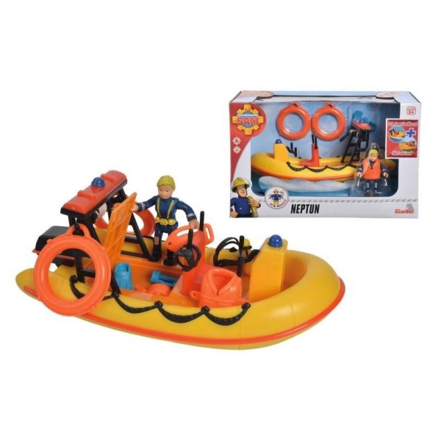 Simba Požárník Sam Záchranný člun Neptun 20cm s figurkou