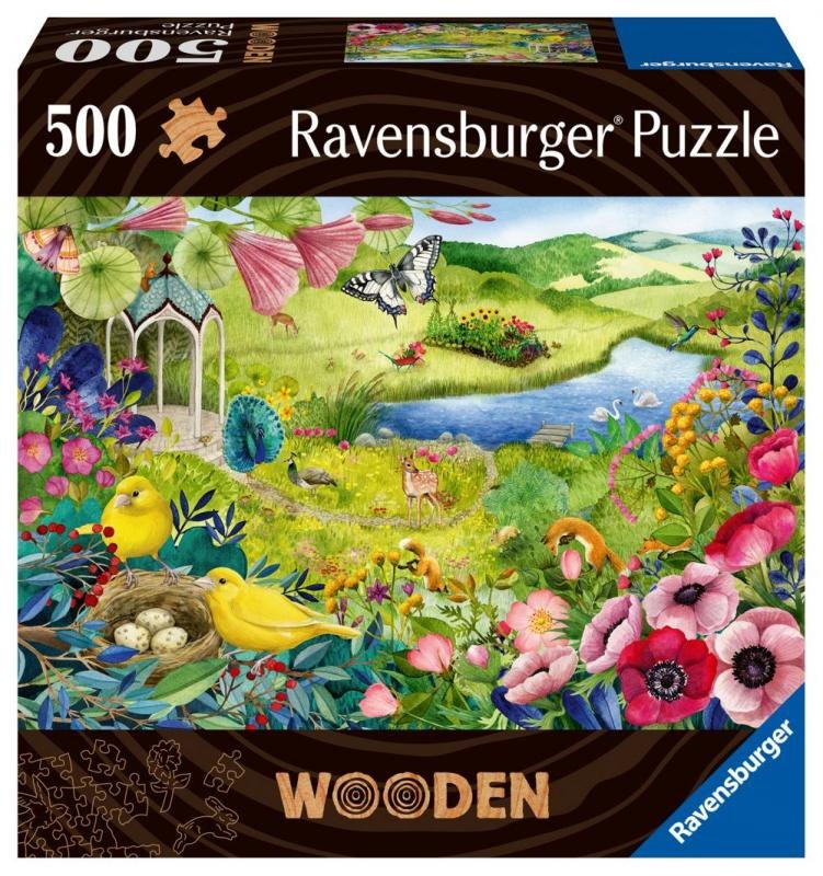 Ravensburger 17513 dřevěné puzzle divoká zahrada 500 dílků