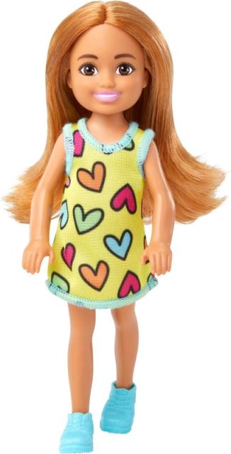 Barbie Chelsea panenka v srdíčkových šatech, Mattel HNY57