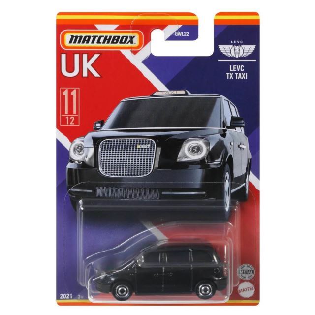 Matchbox Nejlepší britské angličáky LEVC TX Taxi, Mattel GWL29