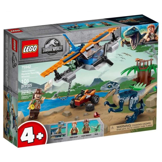 LEGO® Jurassic World 75942 Velociraptor: Záchranná mise s dvouplošníkem