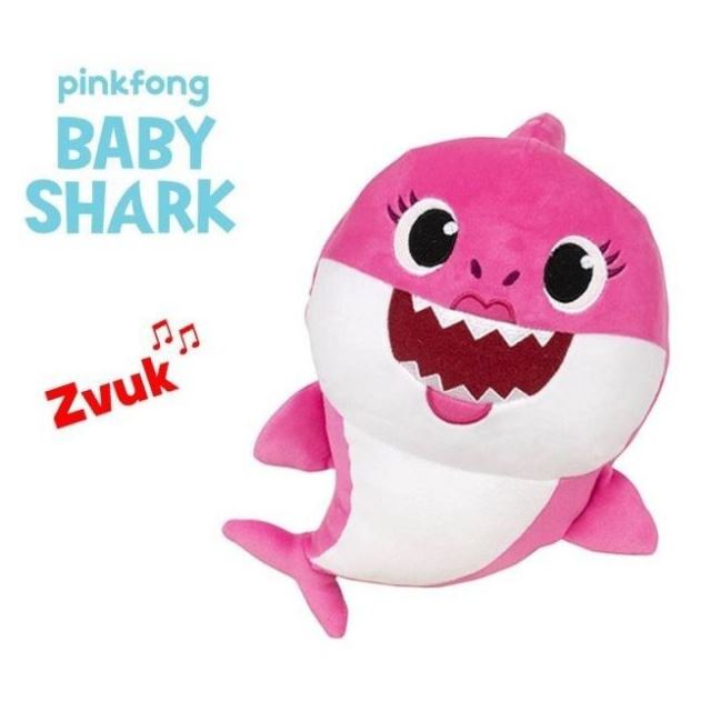 BABY SHARK Plyšové zvířátko žralok zpívající 20cm růžový
