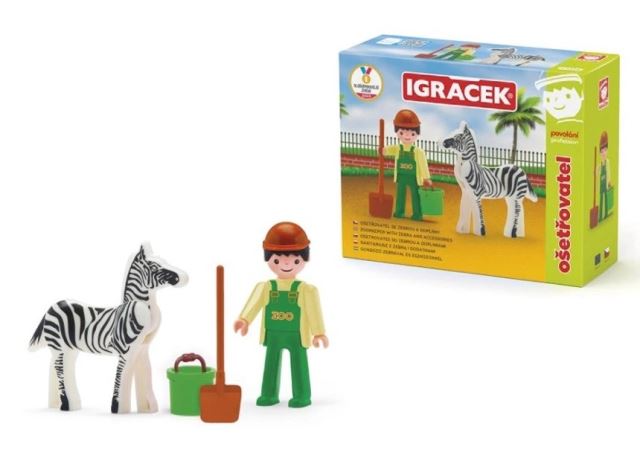 IGRÁČEK Ošetřovatel - figurka se zebrou a příslušenstvím