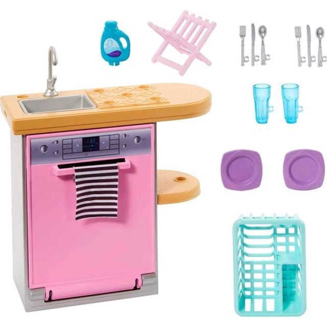 Mattel Barbie® Štýlový nábytok Drez s umývačkou riadu, HJV34
