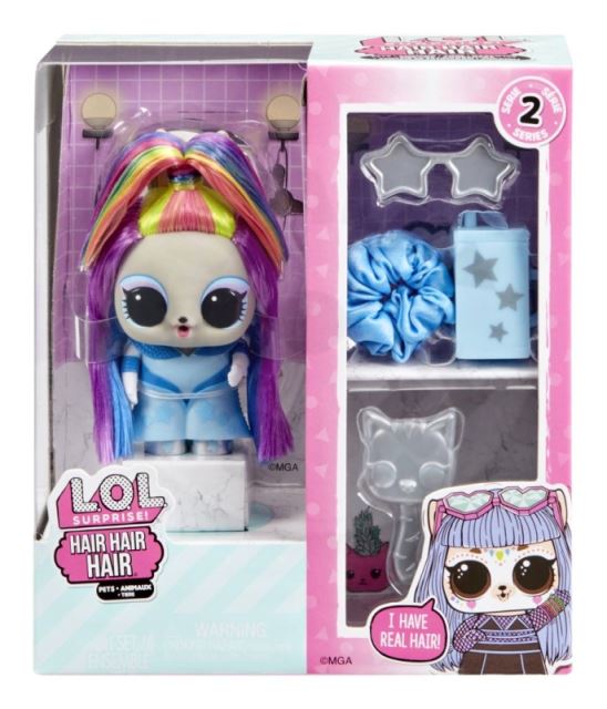 MGA L.O.L. Surprise! Hair Hair Hair Zvieratko, PDQ - s farebnými vlasmi Funky Bunny