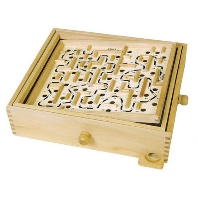 Labyrint drevený 32,5 x 32,5 cm