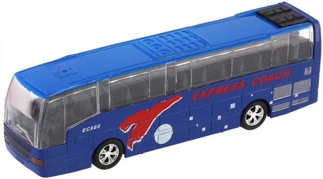 Autobus kovový se světlem a zvukem 16 cm modrý