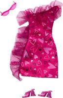 Mattel Barbie® Módne príbehy Asymetrické šaty so srdiečkami, HRH36
