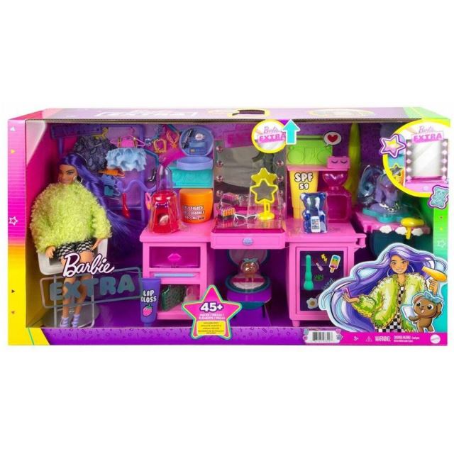 Mattel Barbie Extra Šatník s bábikou, herný set, GYJ70