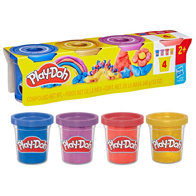 HASBRO Play-Doh 4ks téglikov metalickej farby, G1737