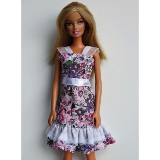 Barbie Květované šaty s volánem
