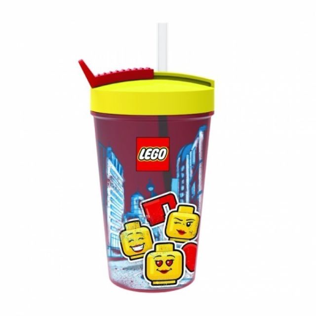 LEGO® ICONIC Classic kelímek s brčkem žlutá-červená